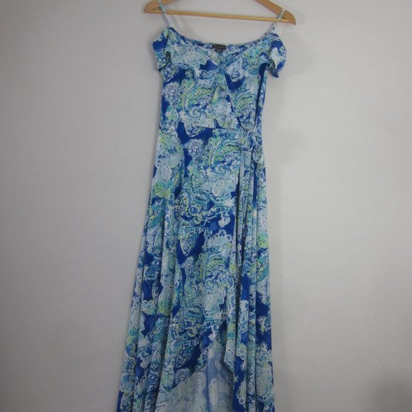 Limited Womens Small Blue Maritime Paisley Dress Knit Ruffle Sundress NWT $99 S - Picture 2 of 11